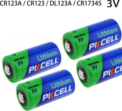 CR123A Lithium 3V Batterij - CR123 - VL123A - EL123AP - Milieubewust verpakt - 4 Stuks