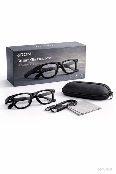AI Smart Glasses met Camera – Slimme Bril met 1080P Video, Live Vertaling, Bluetooth Audio & Lange Batterijduur – Inclusief Oplaadkabel