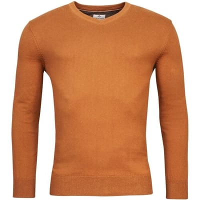 Baileys Trui V-Neck Cotton Cashmere Single Knit Donker Goud / male