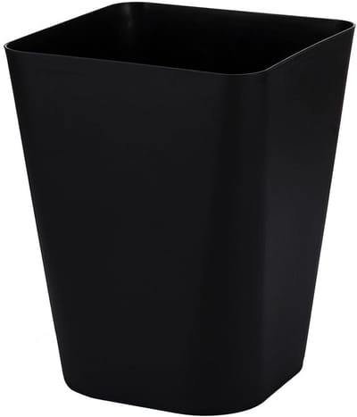 Prullenbak Kunststof - Afvalbak Klein - Opruimen Kantoor - Compact En Licht - 12 Liter - Zwart