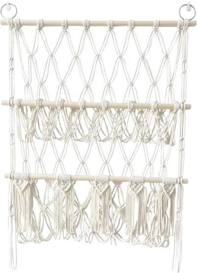 2-Laags Houten Knuffelhanger - Speelgoedopslag voor Kinderkamer en Speelkamer - Hangende Organizer - zwart