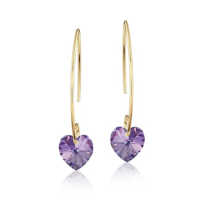 Montebello Oorbellen Liv HG89 - 925 Zilver Verguld - Swarovski Hart - Ø10mm - 35mm