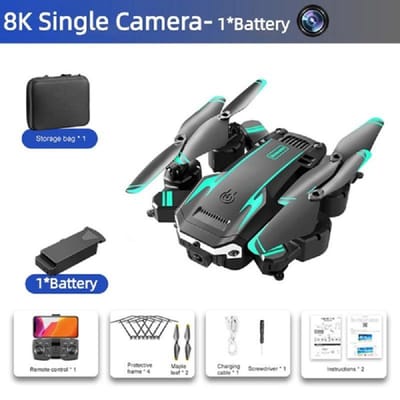 Nieuwe 8K Mini Drone GPS Drone Professionele HD Camera Luchtfotografie Obstakel vermijden Drone Opvouwbare helikopter met vier rotoren RC afstand 5000M Single Camera-1*Battery