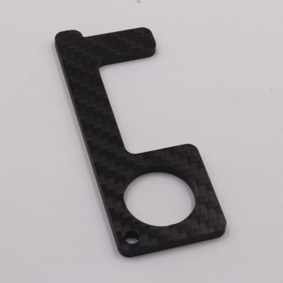 No touch sleutelhanger - Hygiëne tool - Deuropener - Flesopener - Metaal - Zwart - Jonyx