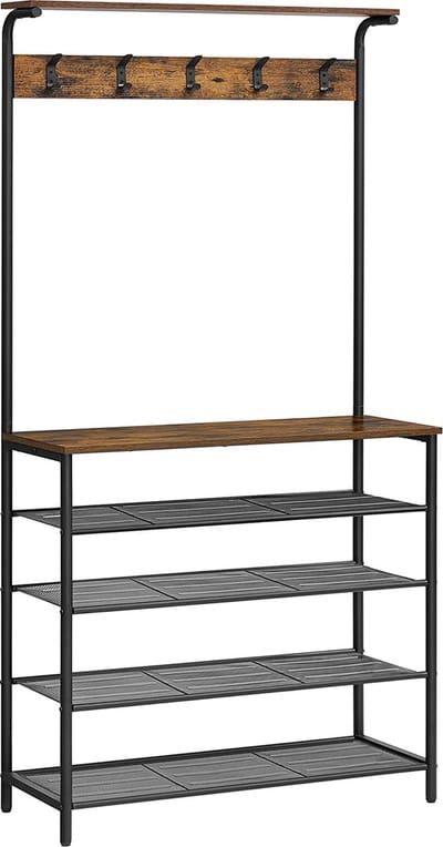 MIRA Home - Kapstok - Schoenenrek - Opbergrek - Kledingrek - Vintage - 31.5x80x183.5