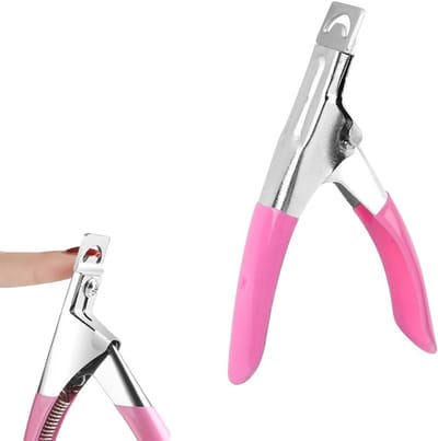Roze Nagelknipper van RVS voor Kunstnagels, Gelnagels, Valse Nagels en Natuurlijke Nagels - Perfect voor Thuisgebruik en Professionele Manicure
