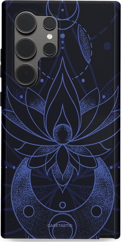 Casetastic Hoesje Geschikt voor Samsung S24 Ultra - Stijlvolle Beschermende Duo-layer Case - Lotus Nacht