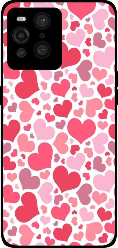 Smartphonica Telefoonhoesje Geschikt voor Oppo Find X3 Pro met Hartjes Print - Hearts Design TPU Backcover Case - Kinder Hoesje met Hartjes Design geschikt voor Oppo Find X3 Pro