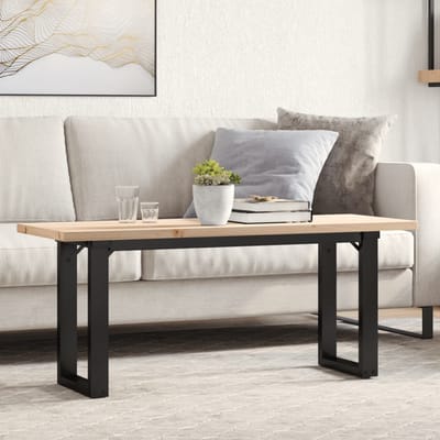 vidaXL - Salontafel - O-frame - 110x40x45,5 - cm - grenenhout - en - staal