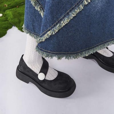 Zoete Lieve Mary Jane Effen Gesp Sandalen Dikke Zool Comfortabele Dames Sandalen Zoete Lolita Banketschoenen 35 zwart