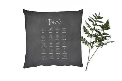 Sierkussens - Kussentjes Woonkamer - 60x60 cm - Spreuken - Quotes - Travel - Boot - Camera