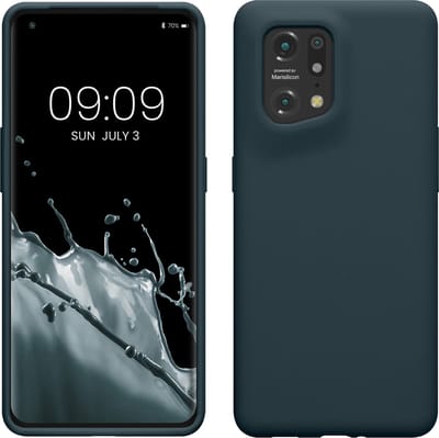 kwmobile telefoonhoesje geschikt voor Oppo Find X5 (5G) - Hoesje met siliconen coating - Smartphone case in leisteen