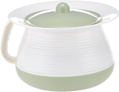 Plaspot met Deksel - Urinoir Potje - Thuiszorg Hulp - Draagbaar Compact Ontwerp - 21 cm Diameter - Wit