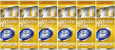 White Glo Smokers Formula Whitening-tandpasta (100 ml) - Verpakking van 6