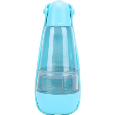 Gourde pour chien portable avec pelle à déjections et sac de rangement bleu