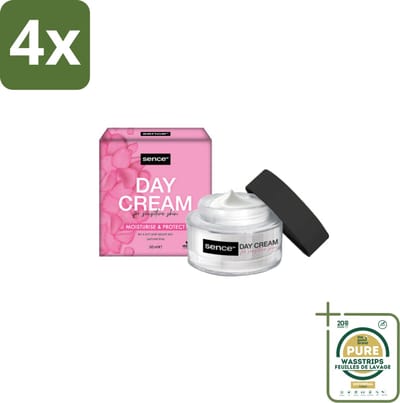 Sence Dagcreme Voor Gevoelige Huid 50 ml - Voordeelverpakking - 4 stuks - Verzorging - Hydraterende crème