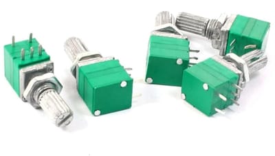 Potentiometer Set - Variabele Weerstand - Elektronica Aanpassen - Met Schakelaar - 5 Stuks 100K Ohm - Zilver