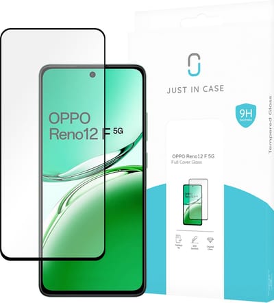 Just in Case screenprotector geschikt voor OPPO Reno12 F (5G) - Screenprotector Full Cover Gehard Glas