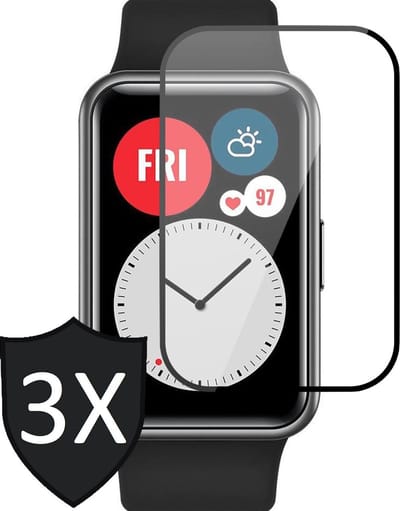 Screenprotector geschikt voor Huawei Watch Fit - Full Screen Protector - 3 Stuks