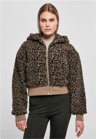 Urban Classics - Short Oversized AOP Sherpa Jacket - L - Multicolours