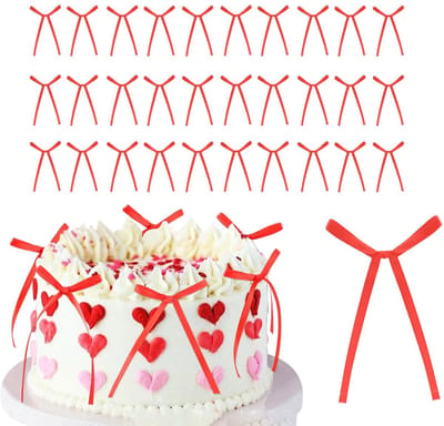 Dailygoods- Taartstrikken 30 stuks - Taartdecoratie - Satijnen Strikken - Taartlinten - Verjaardag/Bruiloft - Elegant Design