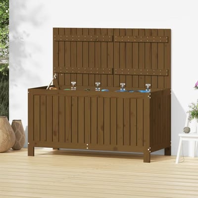 Tuin Opbergkist - Houten Kist - Tuinspullen Opbergen - Geïntegreerde Ventilatie - 121 x 55 x 64 cm - Houtkleurig