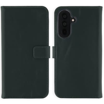 Selencia Hoesje - Geschikt voor Samsung Galaxy A37 (5G) - Echt Lederen Bookcase - Groen