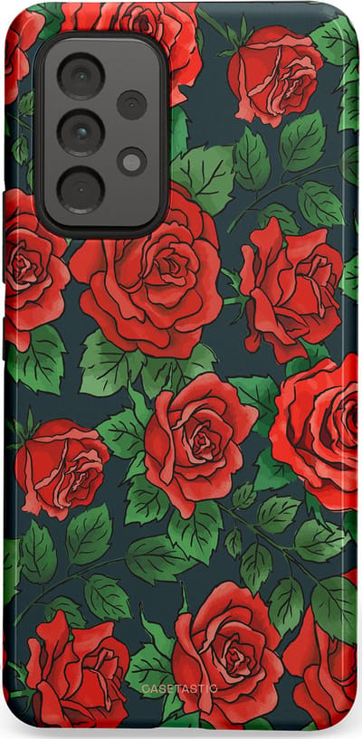 Casetastic Hoesje Geschikt voor Samsung A53 - Stijlvolle Beschermende Duo-layer Case - Rozen rood