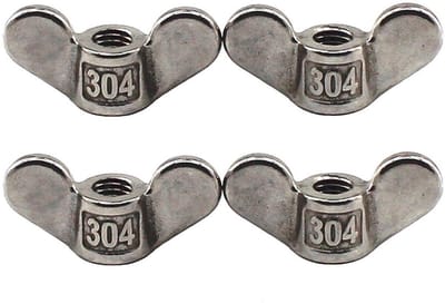 Dailygoods- Vleugelmoer M12 - 304 Roestvrij Staal - Bevestigingsmiddelen - Pack van 4 - Antiroest - Duurzaam - Veilig in gebruik - Moer