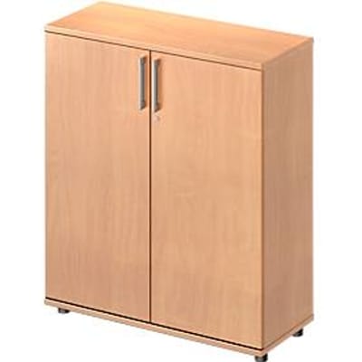 Draaideurkast TETRIS WOOD – B 1000 x D 421 x H 1160 mm (hoogte inclusief glijders) – 3 OH - beuken decor – ons merk Schäfer Shop Genius