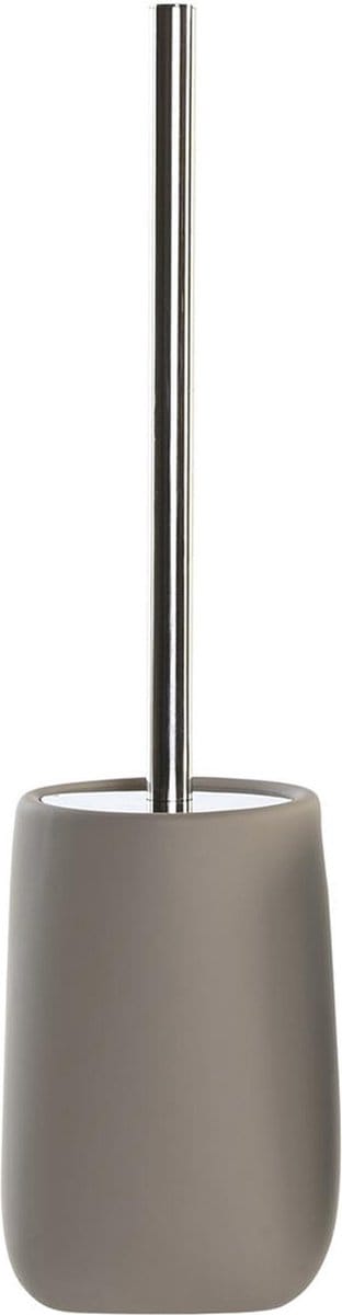 ITEM Toiletborstel met houder - taupe / beige - dolomiet kunststeen - 41 x 11 cm