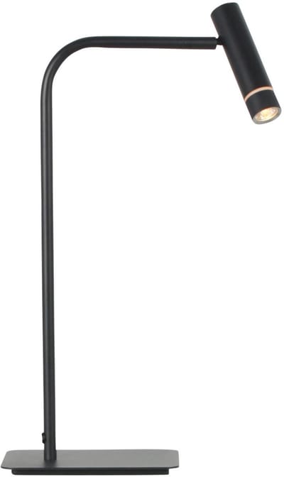 Tafellamp Volari 4709ZW zwarte tafellamp met dim-to-warm functie, draaibaar en kantelbaar, kunststof en metaal, 50 cm hoog - Steinhauer