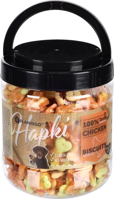 Hondensnack – koekjes met kip – hondensnacks – honden snacks – hondensnoepjes – glutenvrij – zonder toegevoegde suikers – 550g bewaaremmer