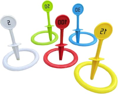 Ringwerpspel voor buiten - Tuinspeelgoed Werpspel - Spelenderwijs Leren - Bevordert Hand-Oog Coördinatie - 25 cm - Kleurrijk