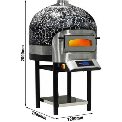 GGM Gastro Elektro Steinpizzaofen - 6x 30cm - Digital - Rotierend Zwart / Zilver
