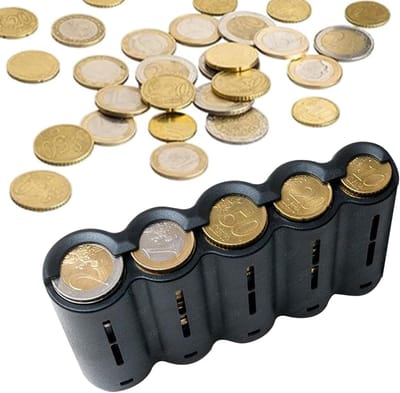 Compact Coin Sorter - Coin Dispenser - Euro Coin Exchanger - Opslagdoos - 1 Stuk (Zwart)