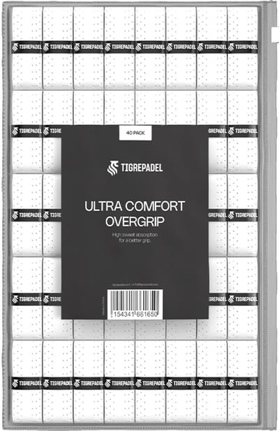 TigrePadel - Overgrip - Grip - Griptape - Ultra Comfort - Padel - Overgrip tennis - Overgrip padel - Wit - 40 stuks