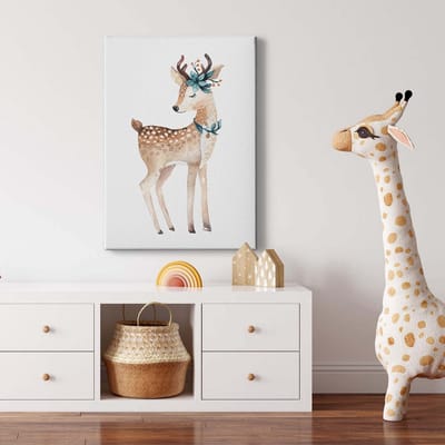 Canvas print DD123189 Fawn A.S. Création 0,5 x 0,7 m Beige / Creme Kantoor Hal/Gang Keuken Slaapkamer Woonkamer