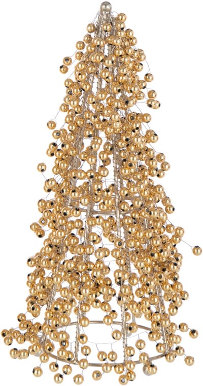 J-Line decoratie Kegel Kralen - kunststof - goud - small