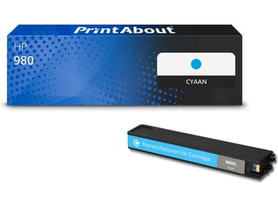 PrintAbout huismerk Inktcartridge 980 (D8J07A) Cyaan Geschikt voor HP