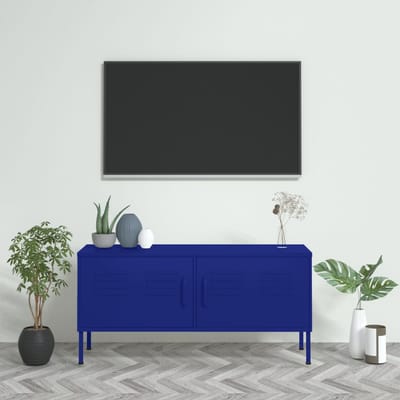 vidaXL - Tv-meubel - 105x35x50 - cm - staal - marineblauw