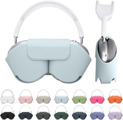 kwmobile cover voor over-ear koptelefoon - Compatibel met Apple AirPods Max / AirPods Max 2 - Van polyester - In lichtblauw