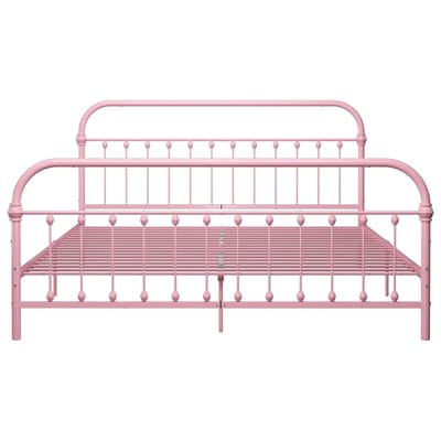 vidaXL - Bedframe - metaal - roze - 180x200 - cm
