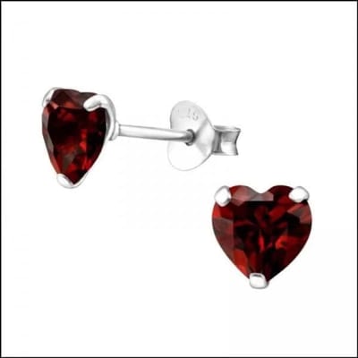 Aramat Jewels | Oorbellen | 925 Zilveren Zirkonia Oorbellen Luxe - Sprankelende Oorstekers | 6mm / Rood | |6mm | Zilver | Kinderen, Volwassenen | Verkleurd niet