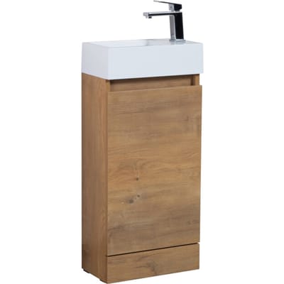 Badplaats Toiletmeubel Peru 40 x 22 cm – Eiken – Fonteinmeubel met Wastafel