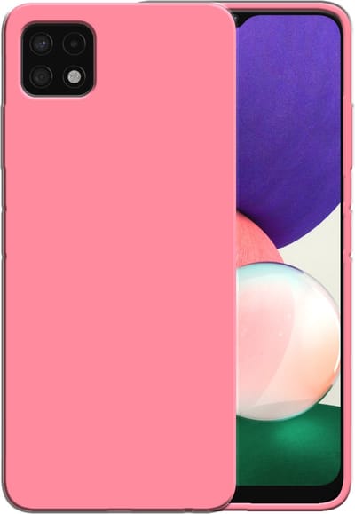 Smartphonica Siliconen hoesje voor Samsung Galaxy A22 5G case met zachte binnenkant - Roze geschikt voor Samsung Galaxy A22 5G