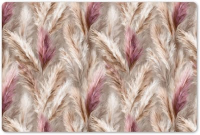 Placemats 45x30 cm - Placemat kunststof - 1 stuk - Pampasgras - Pluizig - Kleurrijk - Borden onderleggers - Decoratie voor op tafel - Keuken tafeldecoratie accessoires - Vinyl onderlegger - Tafelversiering