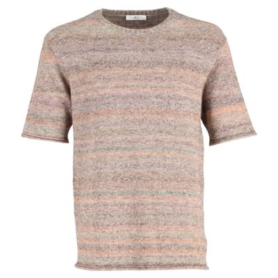Mr. P. Surplus Bouclé-gebreid T-shirt in veelkleurige acryl