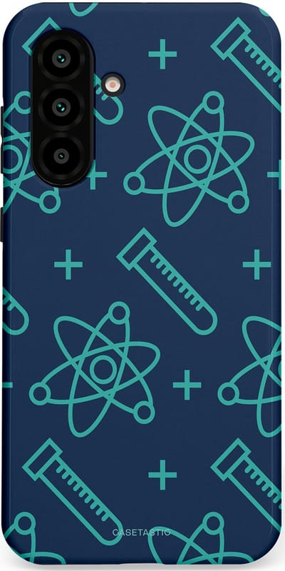 Casetastic hoesje geschikt voor Samsung Galaxy A36 / Samsung Galaxy A56 - Dubbellaagse bescherming - Atomen Creaties - Fashion Case - Donkerblauw Turquoise