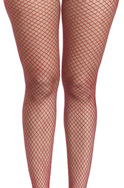 Rode netpanty - Visnetpanty - Rode panty - Rood - One size - CHPN
